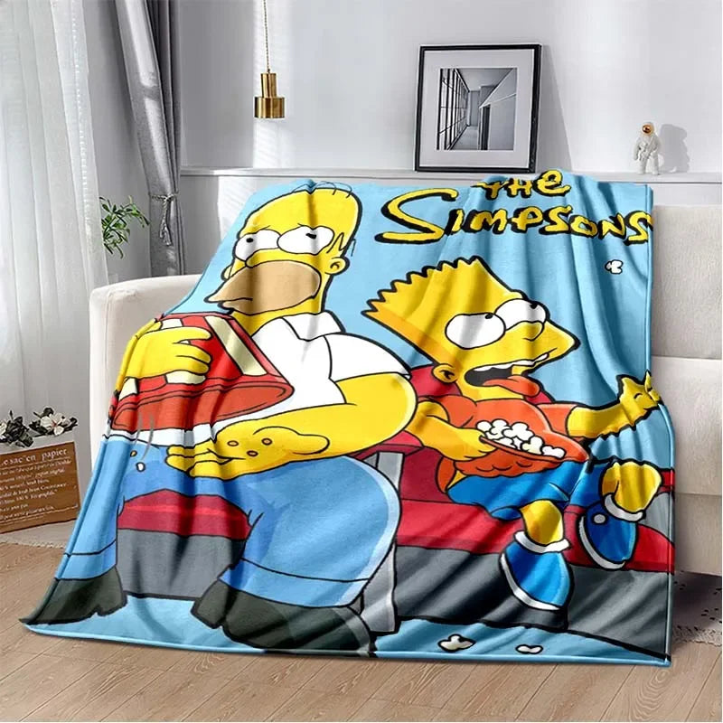Simpsons Cartoon Throw Blanket