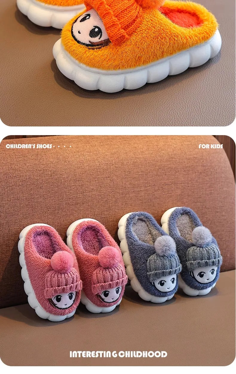 Girls Cotton Plush Slippers