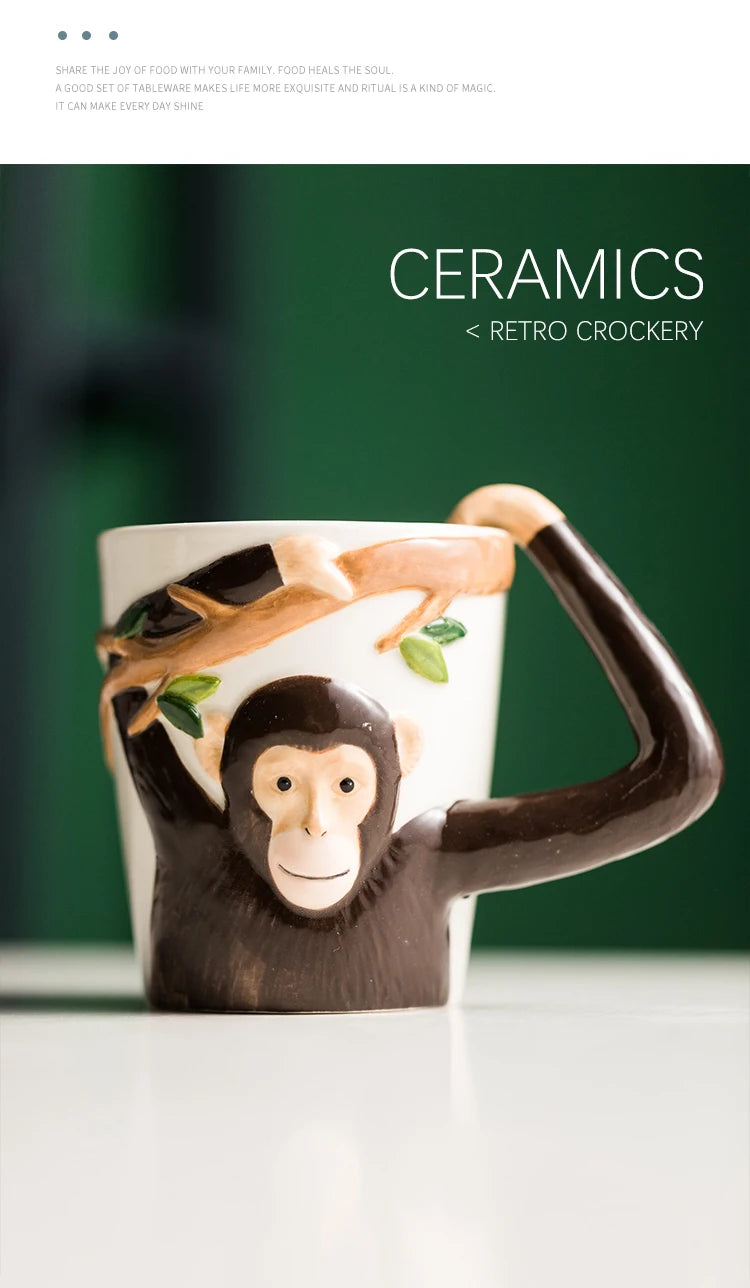 Cartoon Monkey Ceramic Mug