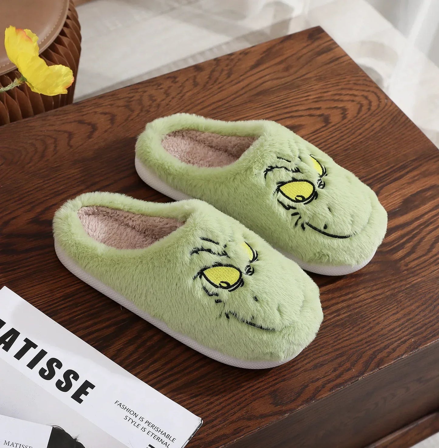 Green Monster Plush Slippers