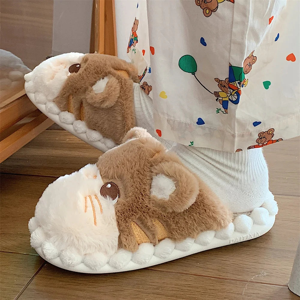 Korean Cat Plush Slippers