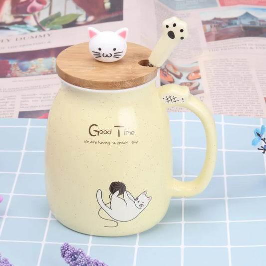 Cat Lid Ceramic Mug