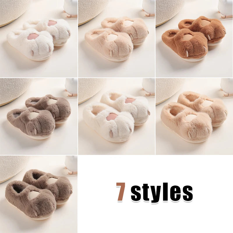 Cat Paw Plush Slippers