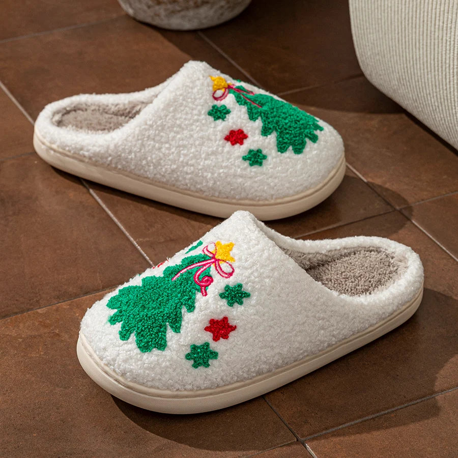 Christmas Tree Cozy Slippers