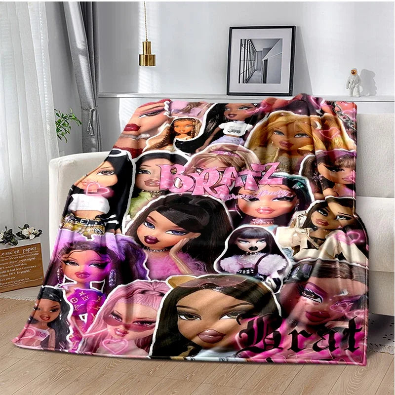 Bratz Cartoon Flannel Throw