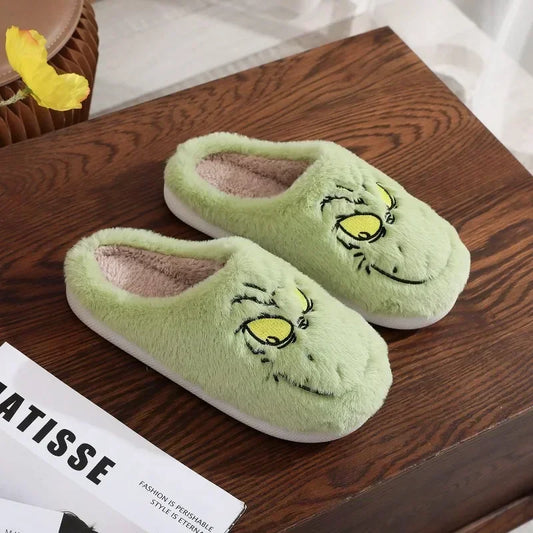 Green Monster Plush Slippers