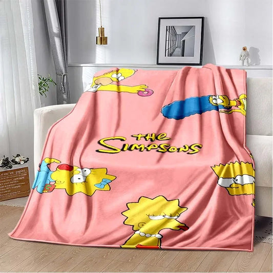 Simpsons Cartoon Throw Blanket