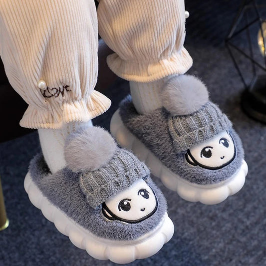 Girls Cotton Plush Slippers