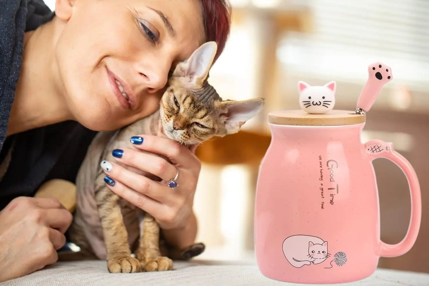 Cat Lid Ceramic Mug