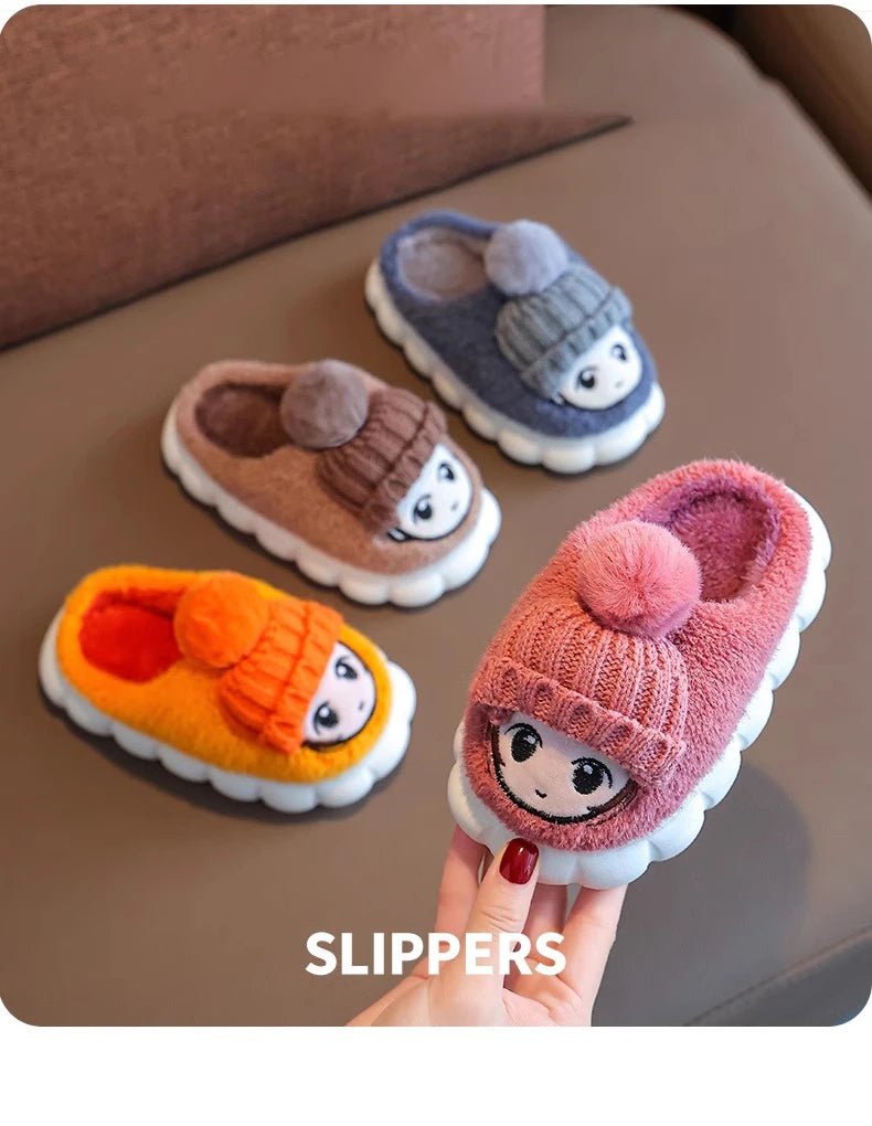 Girls Cotton Plush Slippers