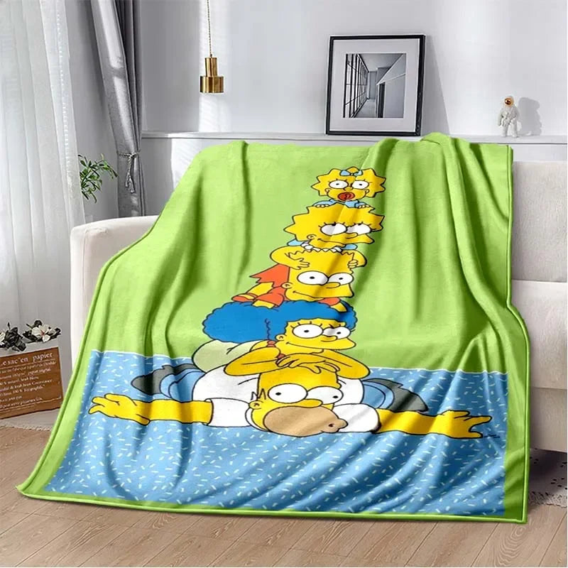Simpsons Cartoon Throw Blanket
