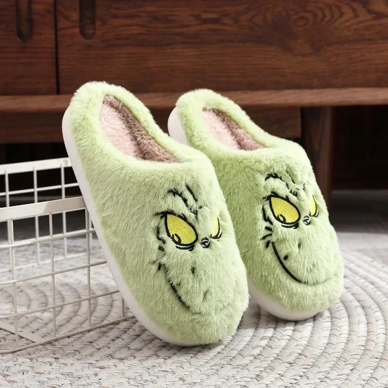 Green Monster Plush Slippers