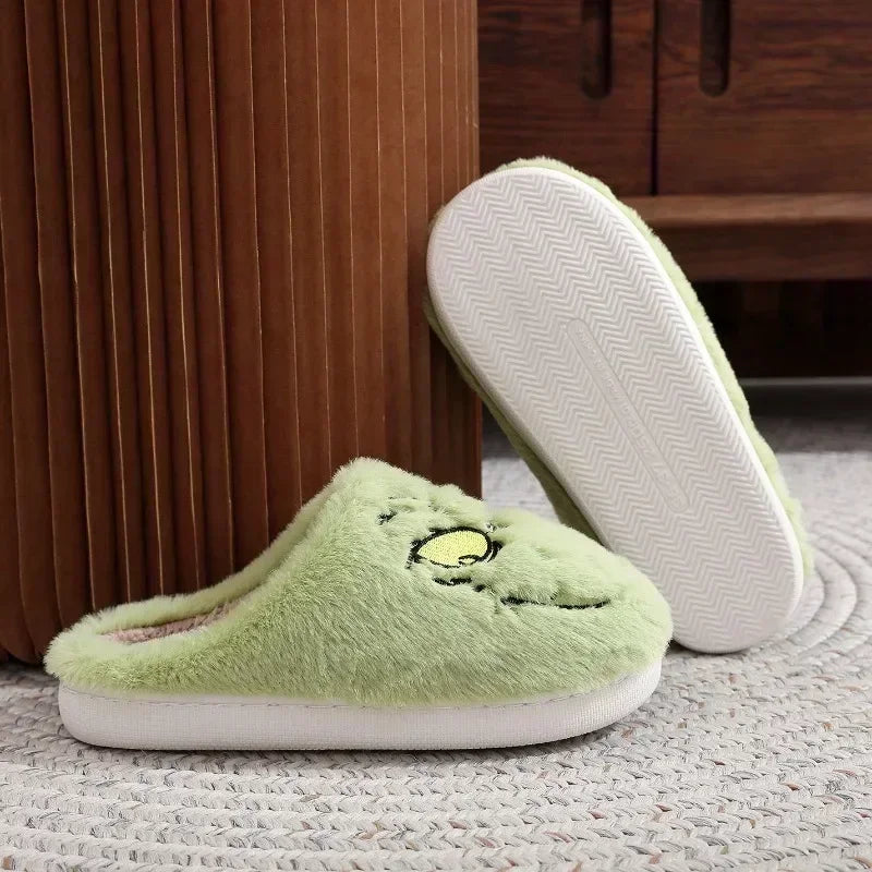 Green Monster Plush Slippers