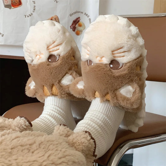 Korean Cat Plush Slippers