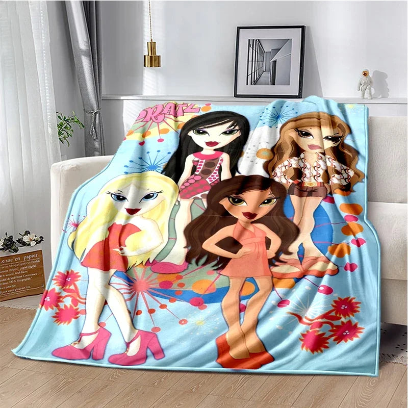 Bratz Cartoon Flannel Throw