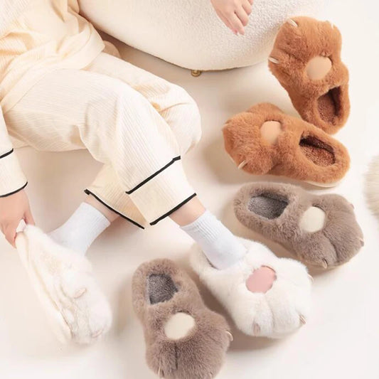 Cat Paw Plush Slippers