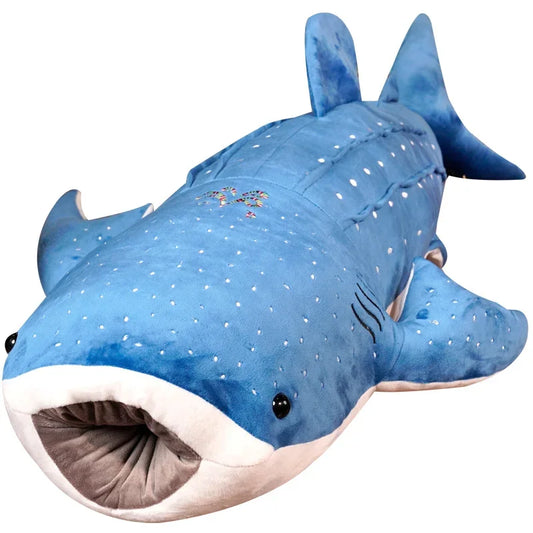 Giant Blue Shark Plush Pillow