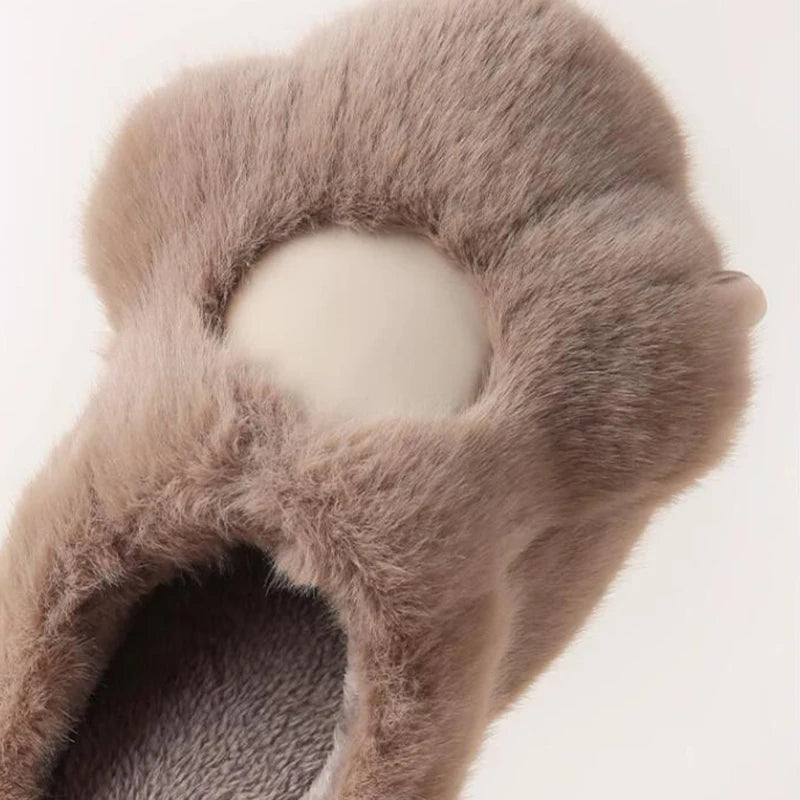 Cat Paw Plush Slippers
