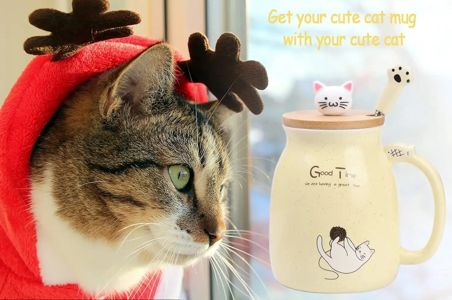 Cat Lid Ceramic Mug