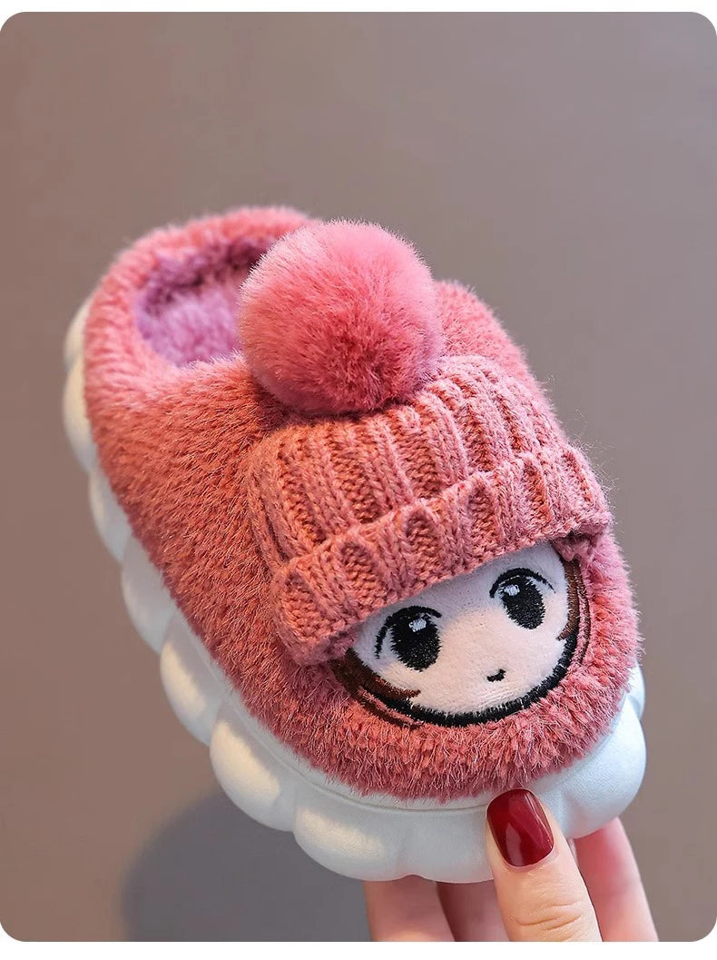 Girls Cotton Plush Slippers