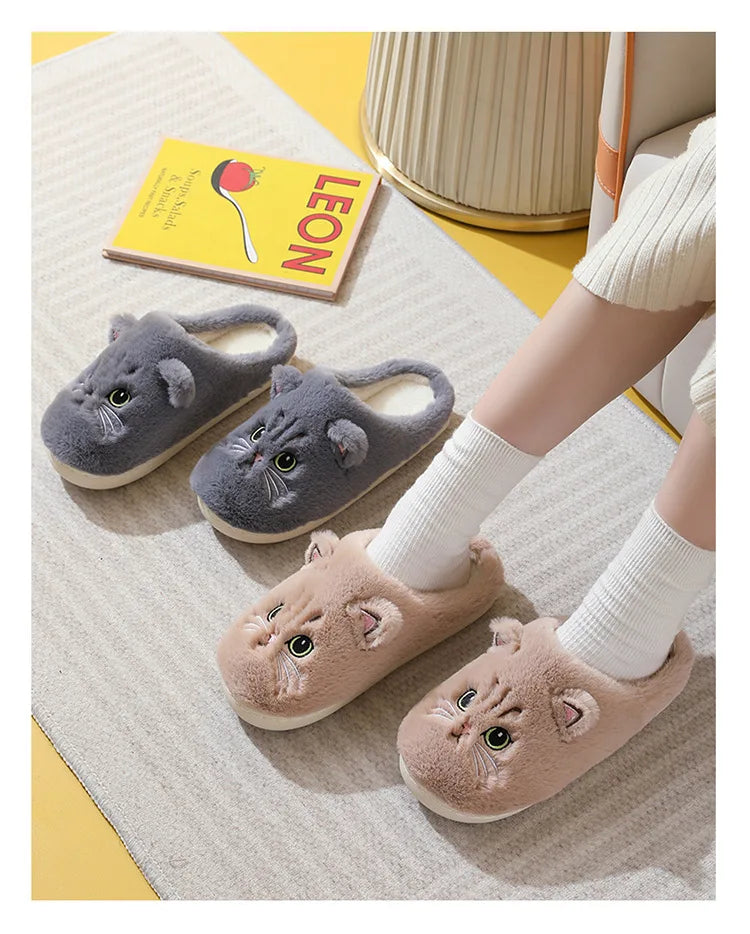 Cat Plush Winter Slippers