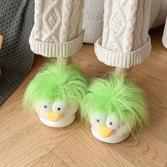 Quirky Winter Plush Slippers