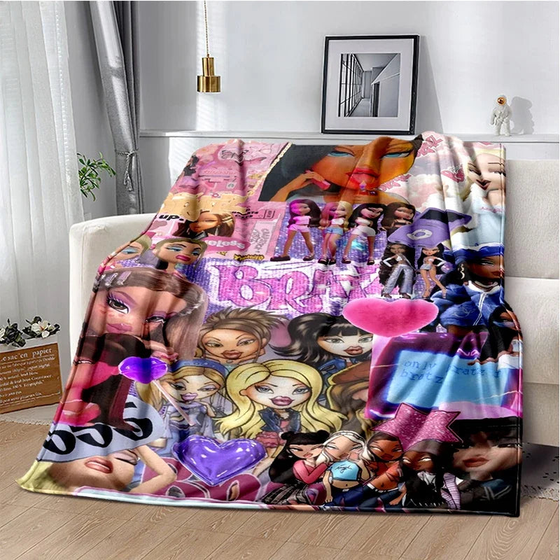 Bratz Cartoon Flannel Throw