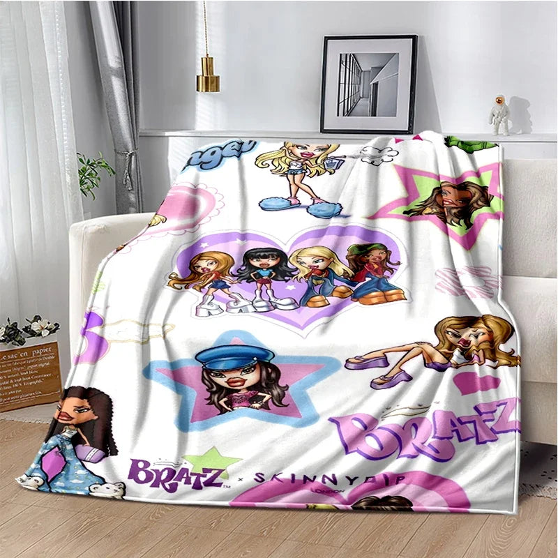 Bratz Cartoon Flannel Throw