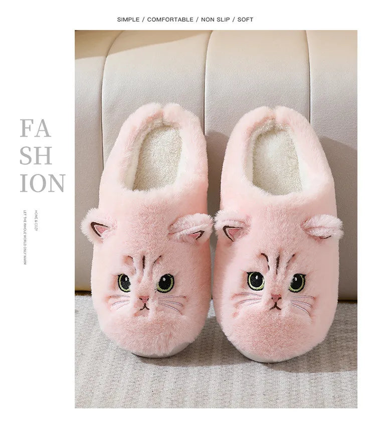 Cat Plush Winter Slippers
