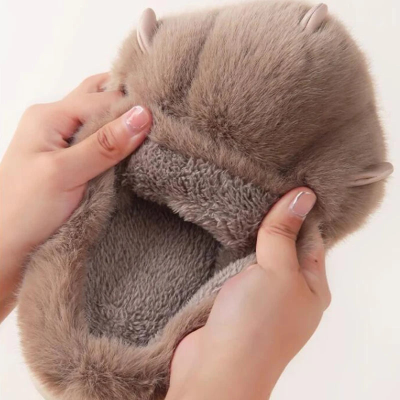 Cat Paw Plush Slippers