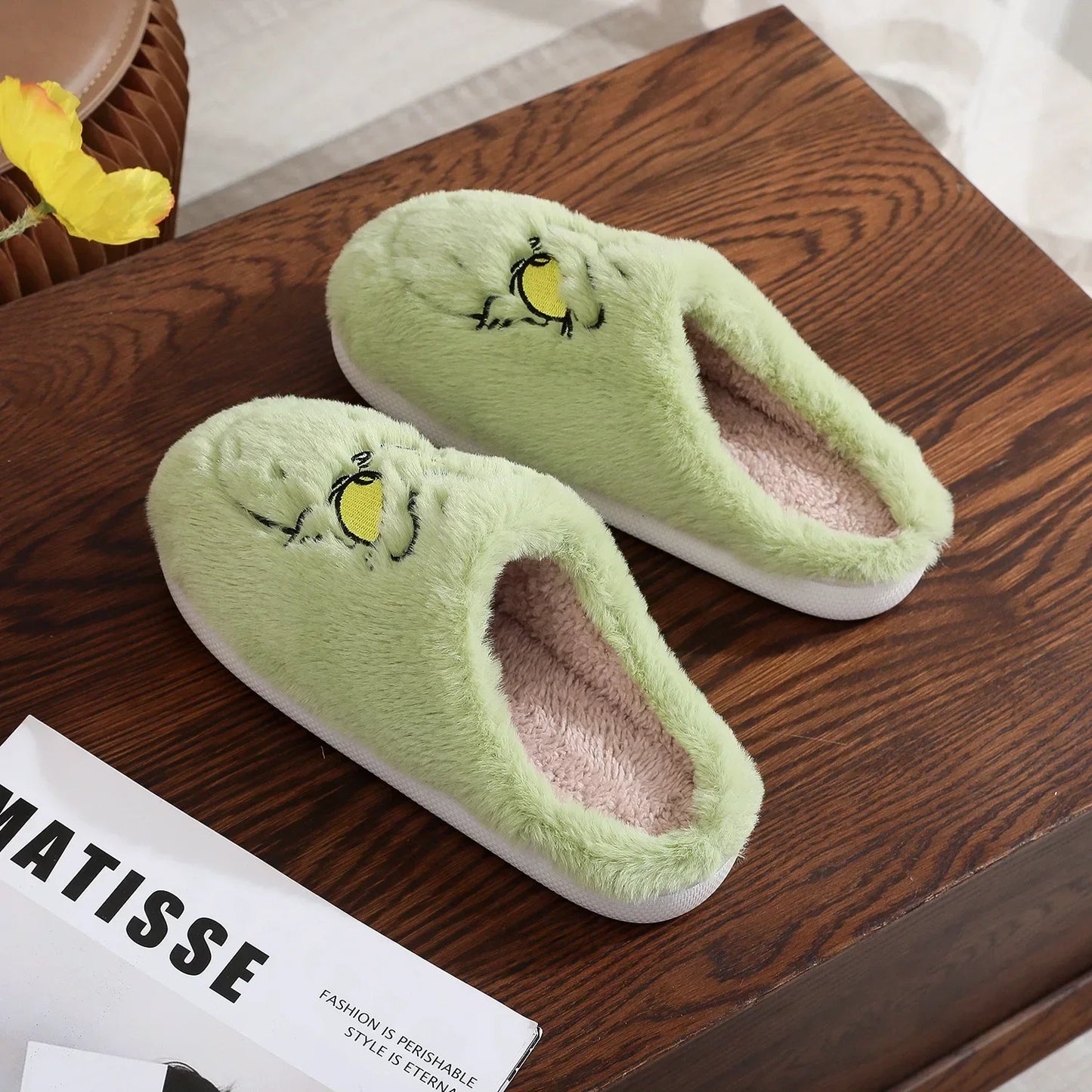 Green Monster Plush Slippers