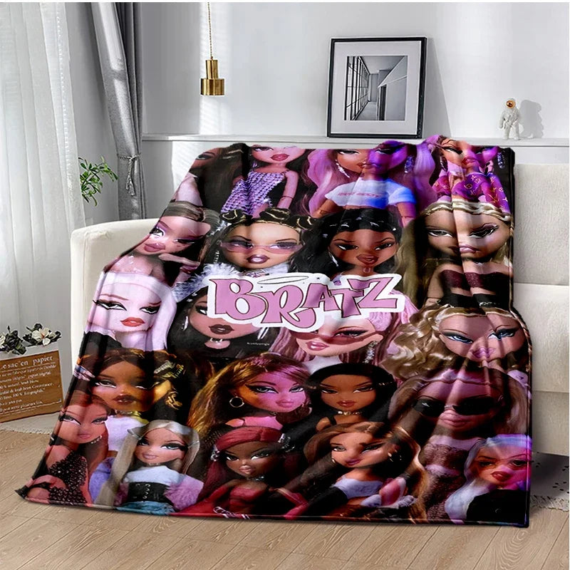 Bratz Cartoon Flannel Throw