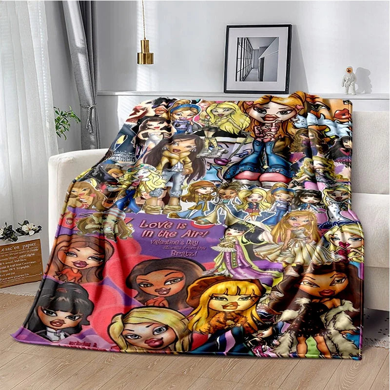 Bratz Cartoon Flannel Throw