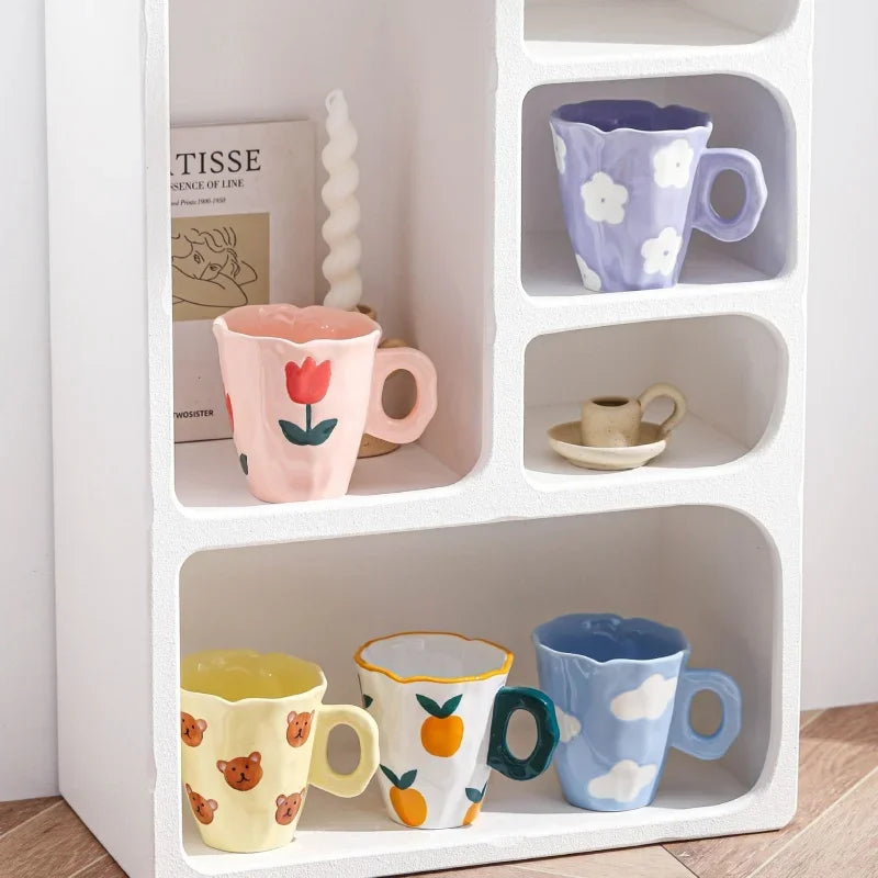 Hand Painted Flower Mug