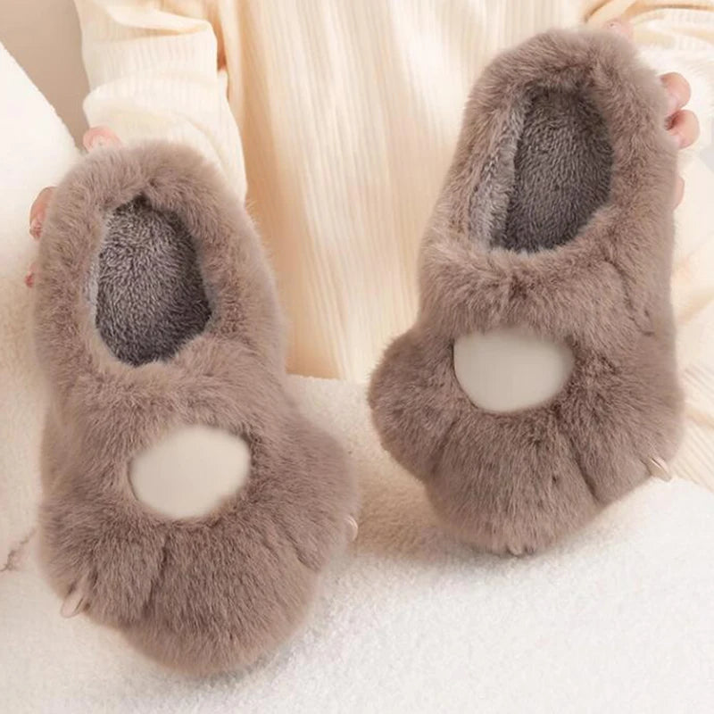 Cat Paw Plush Slippers