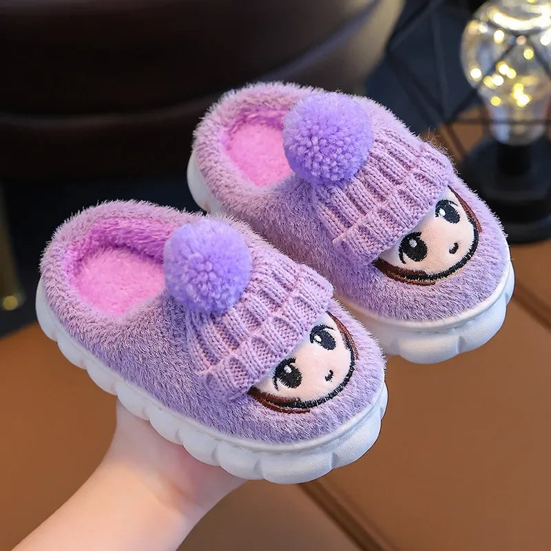 Girls Cotton Plush Slippers