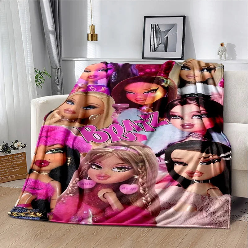 Bratz Cartoon Flannel Throw