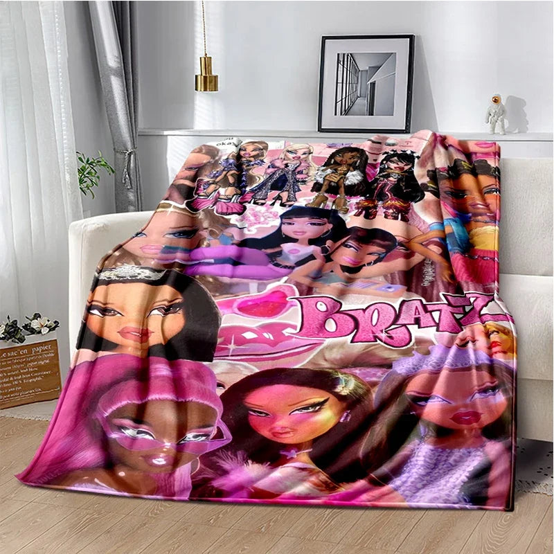 Bratz Cartoon Flannel Throw
