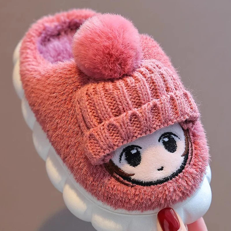 Girls Cotton Plush Slippers