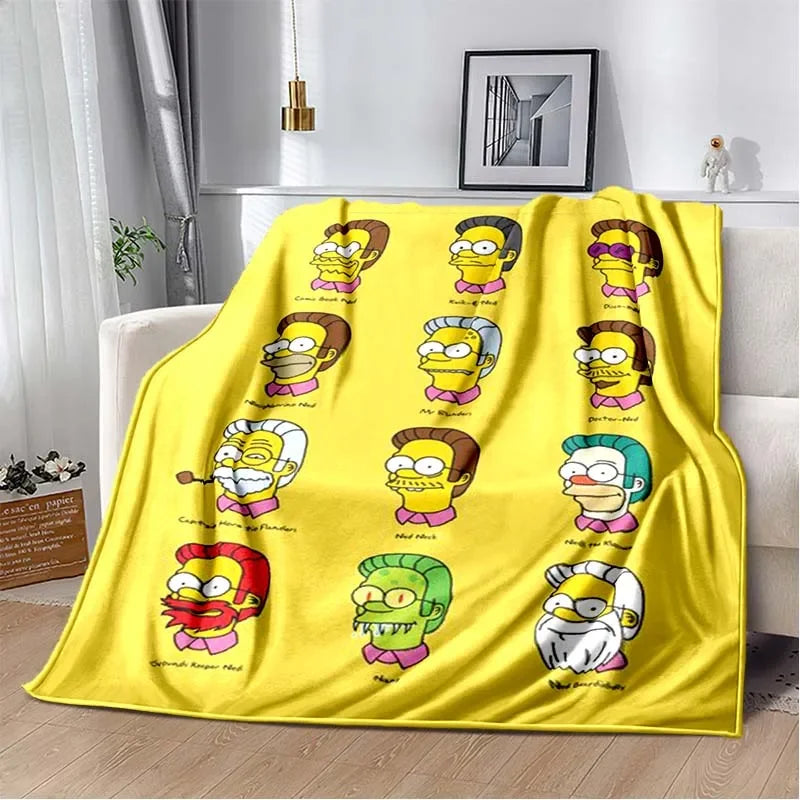 Simpsons Cartoon Throw Blanket