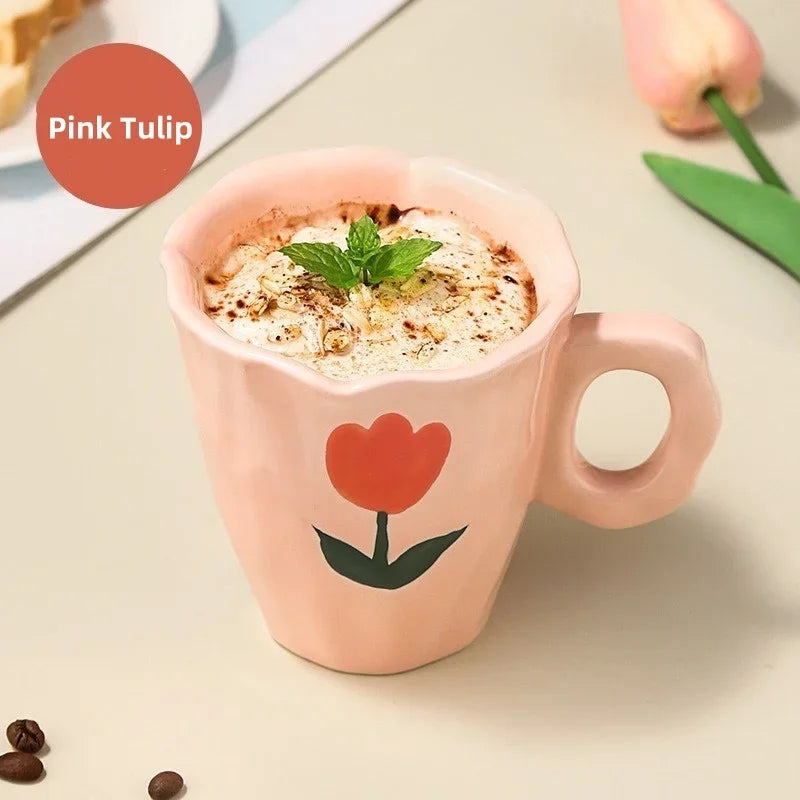 Hand Painted Flower Mug
