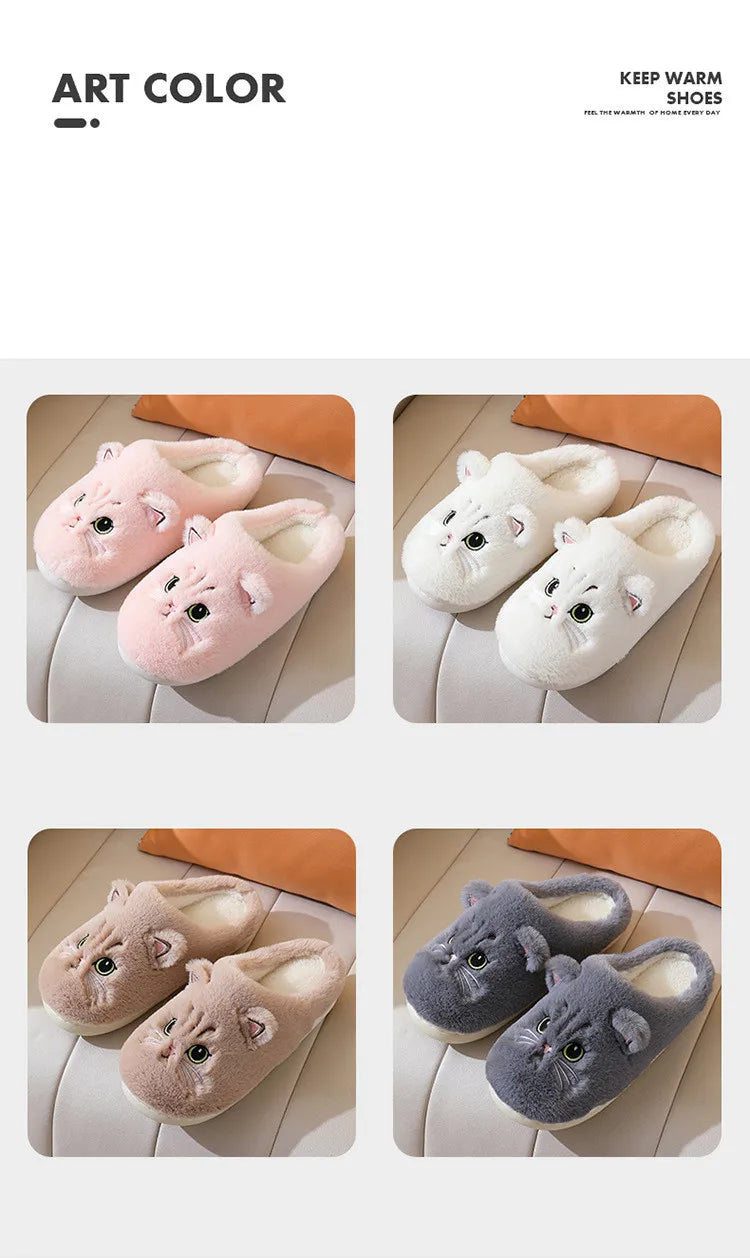Cat Plush Winter Slippers