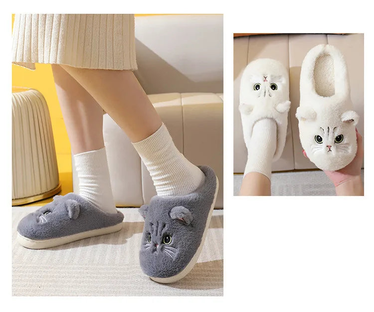 Cat Plush Winter Slippers