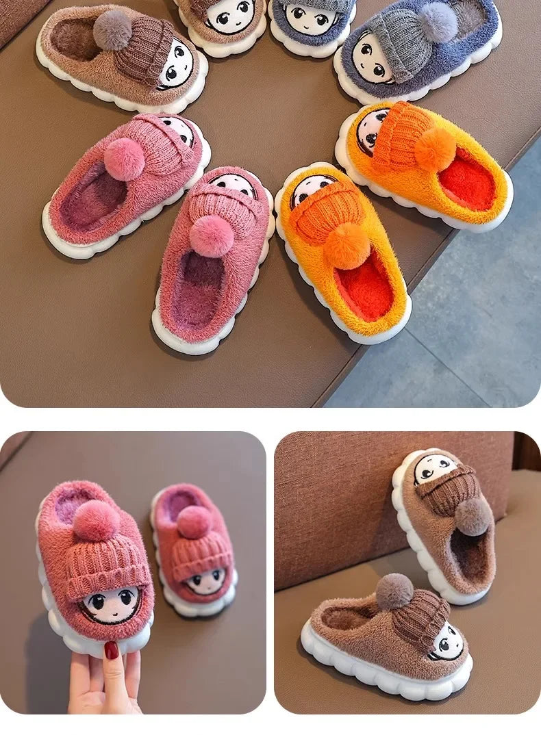 Girls Cotton Plush Slippers