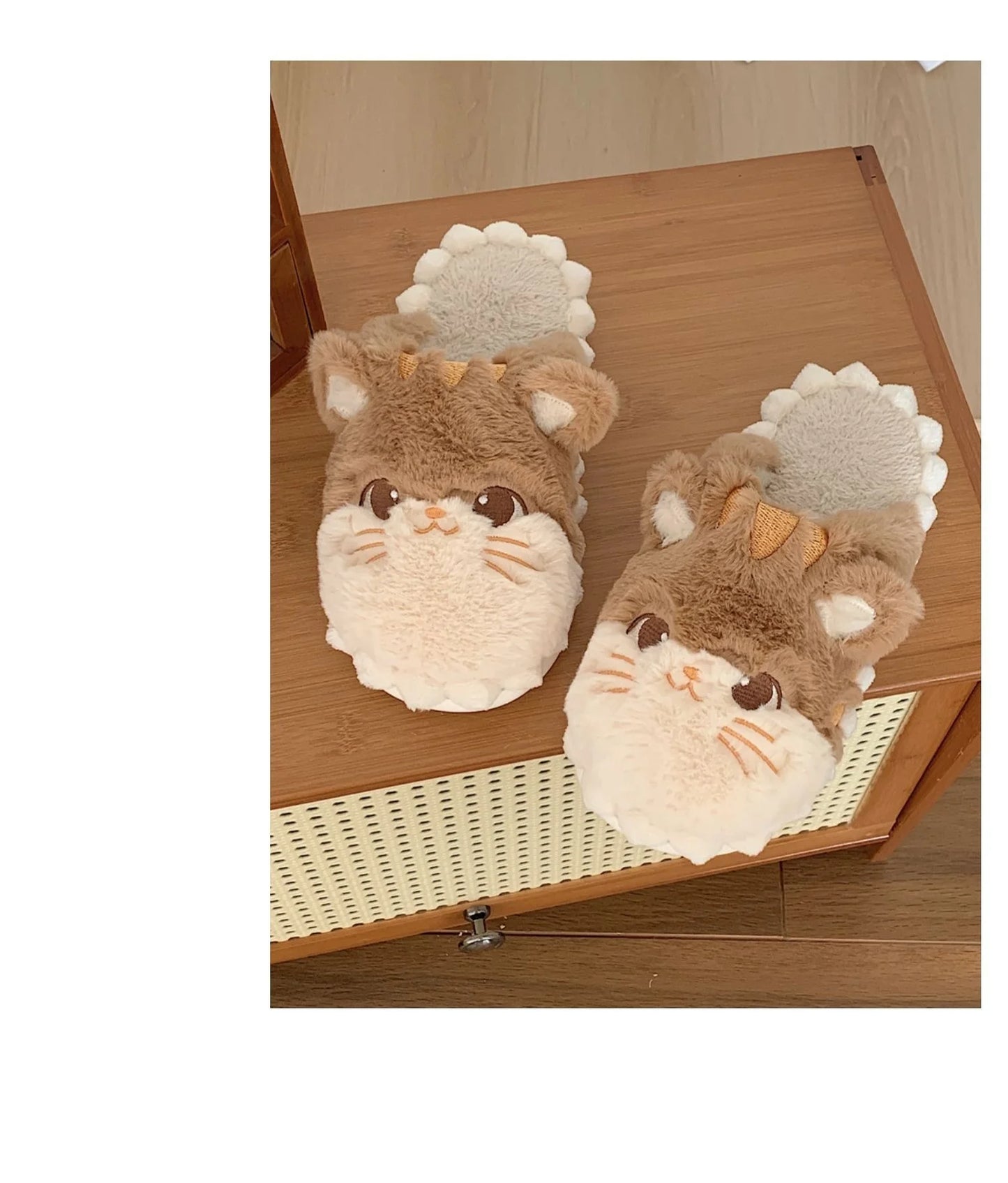 Korean Cat Plush Slippers