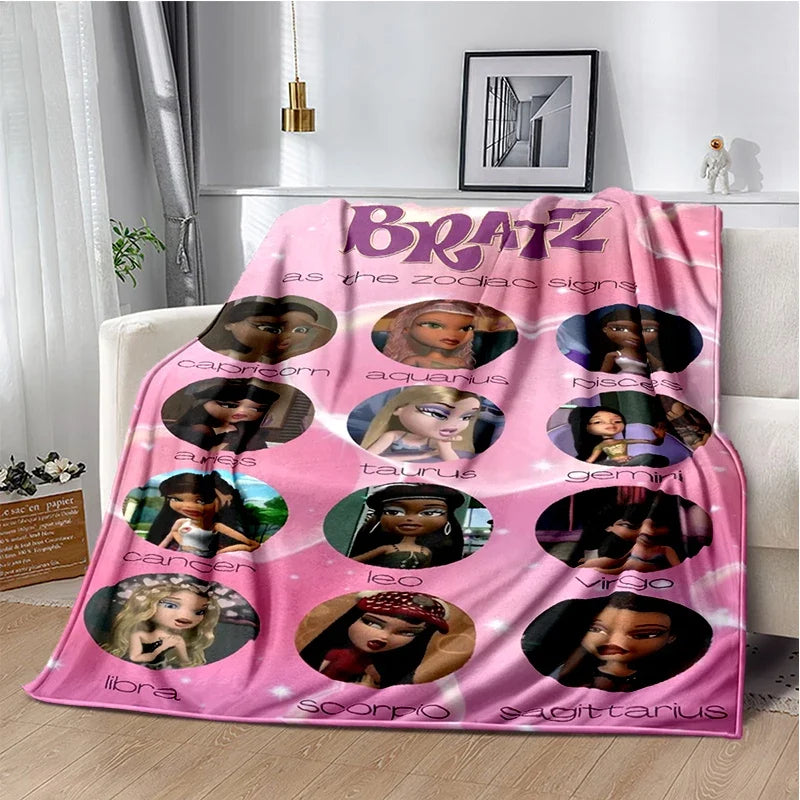 Bratz Cartoon Flannel Throw