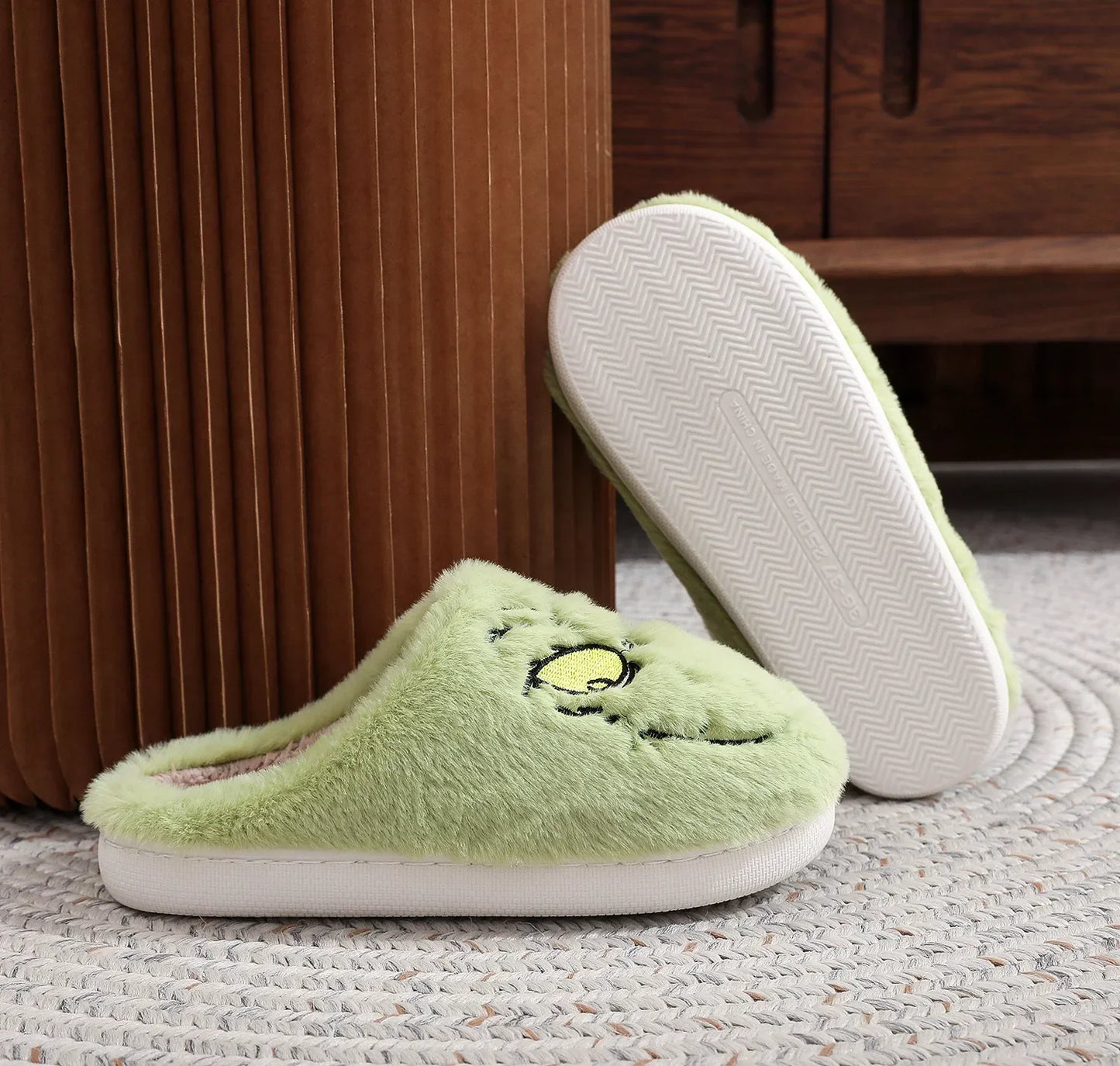 Green Monster Plush Slippers