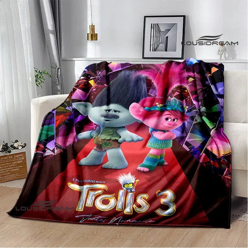 Trolls Cartoon Flannel Blanket