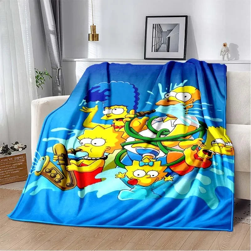 Simpsons Cartoon Throw Blanket