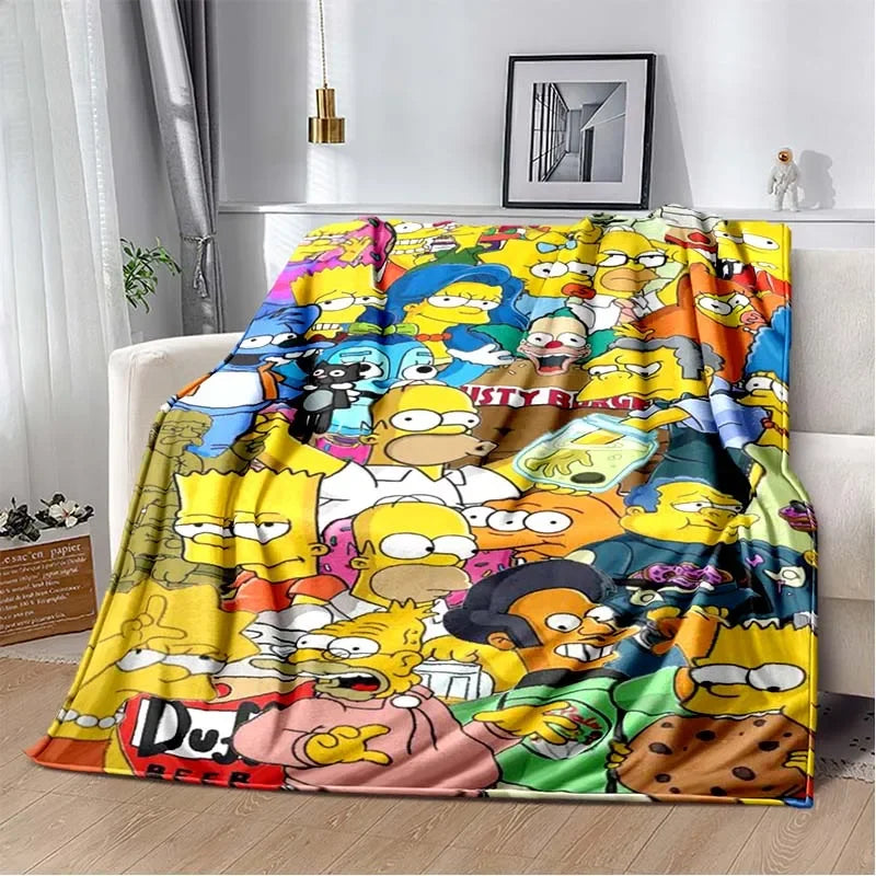 Simpsons Cartoon Throw Blanket